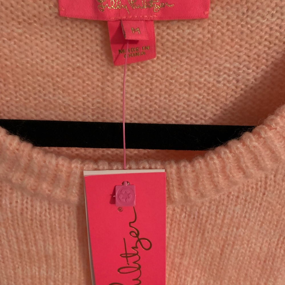 Lilly Pulitzer Ritza Sweater orange and pink size Medium NWT - Picture 3 of 5